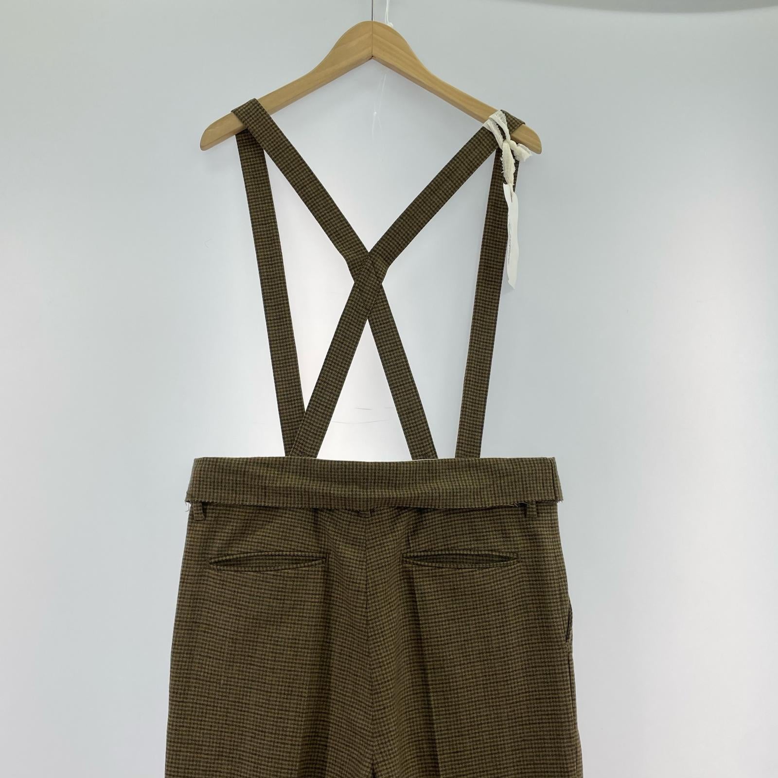 パンツ 23AW BROWN CHECK SUSPENDER PANTS (S) S ブラウン