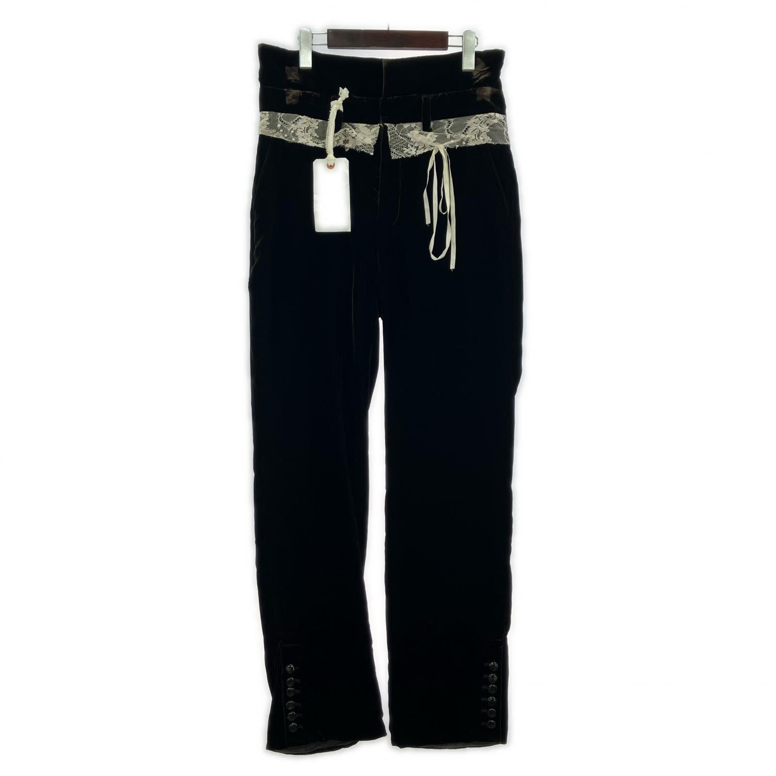 パンツ 24AW Lace Velour Pants (M) M ブラック