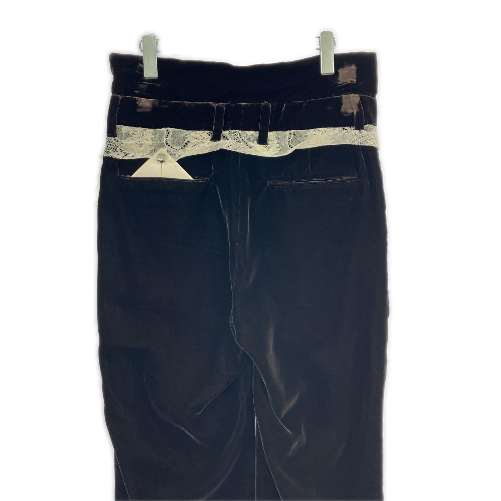 パンツ 24AW Lace Velour Pants (M) M ブラック