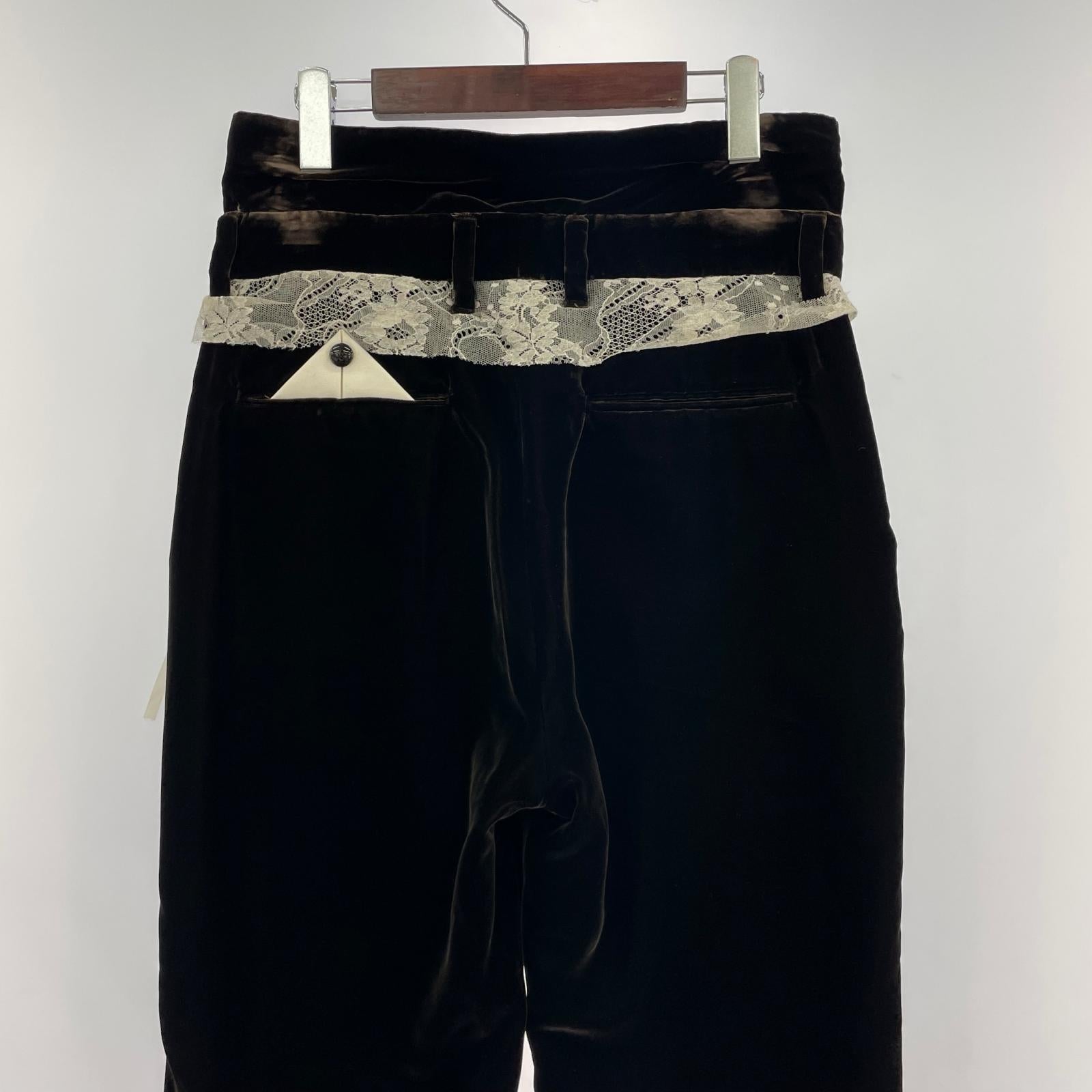 パンツ 24AW Lace Velour Pants (M) M ブラウン
