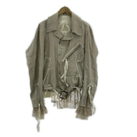 ライダースジャケット 23SS SAFILIN LINEN RIDERS JKT (S) S グレー
