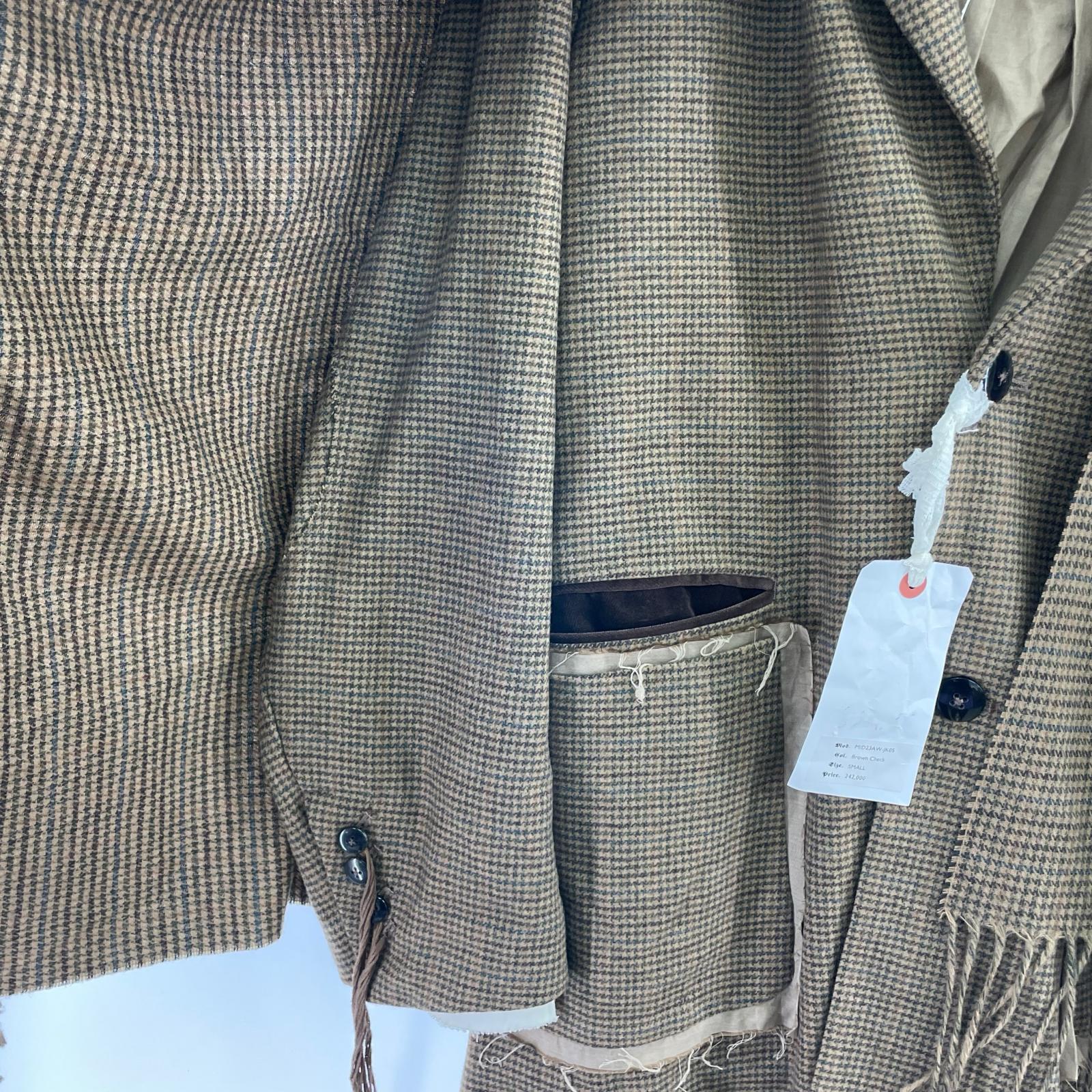 その他アウター 23AW BROWN CHECK DOCKING JACKET (S) S ブラウン