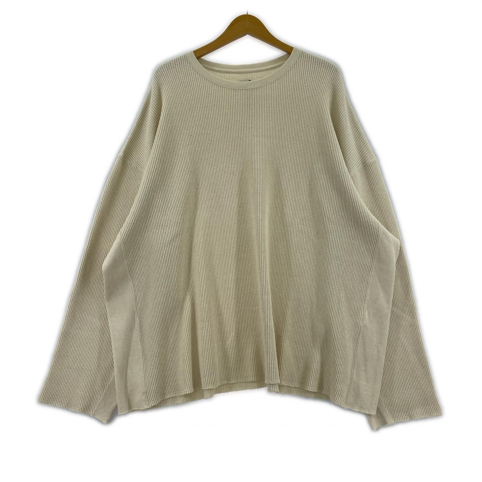 長袖Tシャツ WAFFLE SIDE RIB LOOSE SLEEVE TEE/3/アイボリー/NMCU-047 3