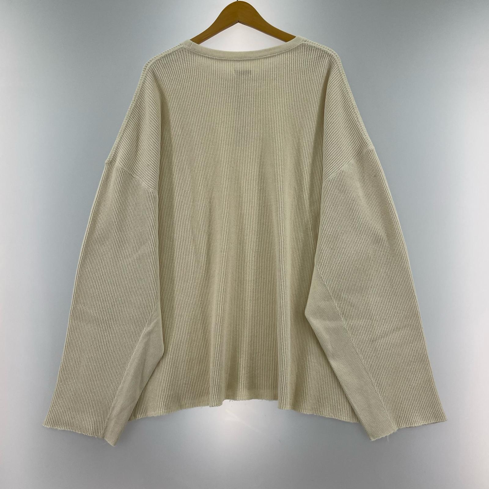 長袖Tシャツ WAFFLE SIDE RIB LOOSE SLEEVE TEE/3/アイボリー/NMCU-047 3
