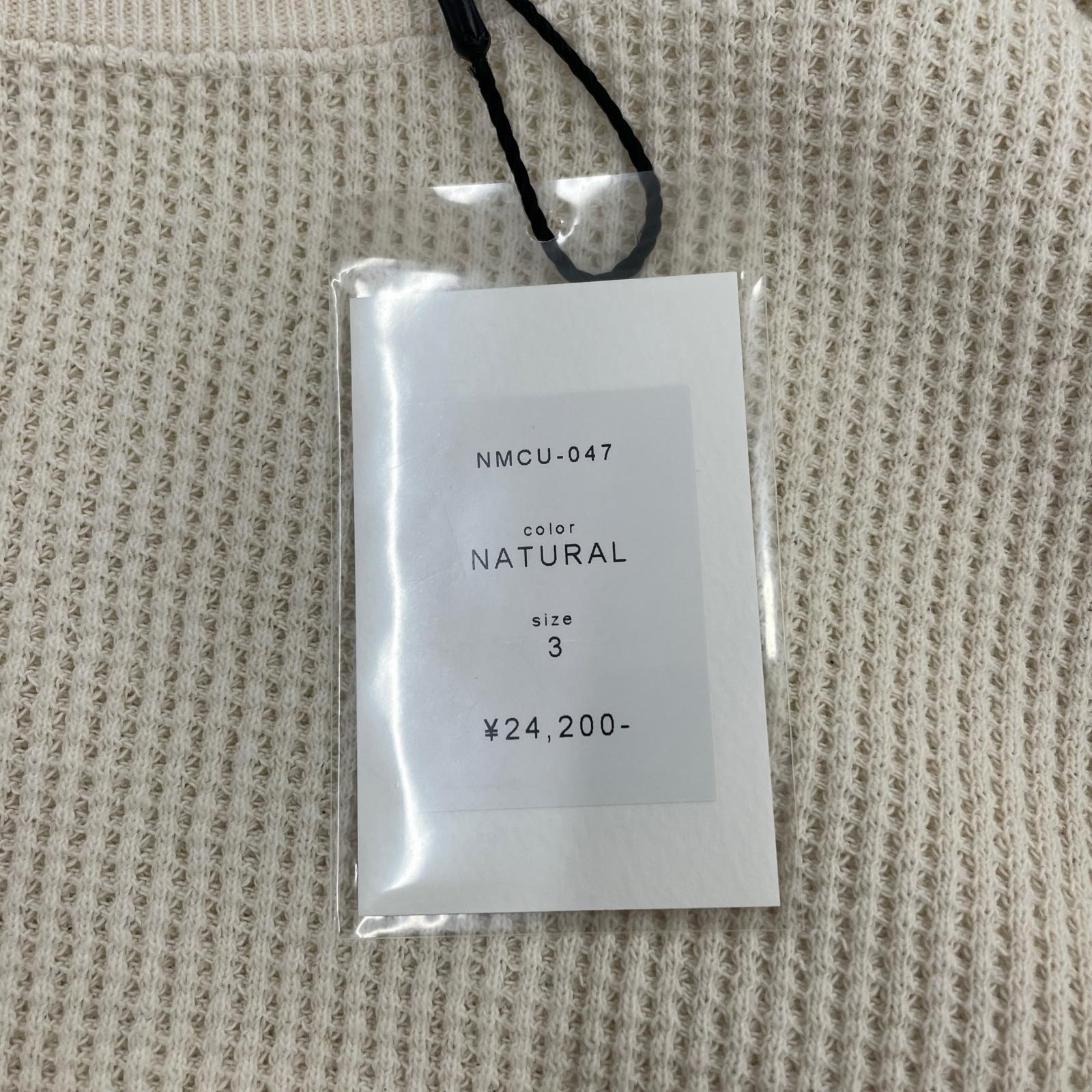 長袖Tシャツ WAFFLE SIDE RIB LOOSE SLEEVE TEE/3/アイボリー/NMCU-047 3