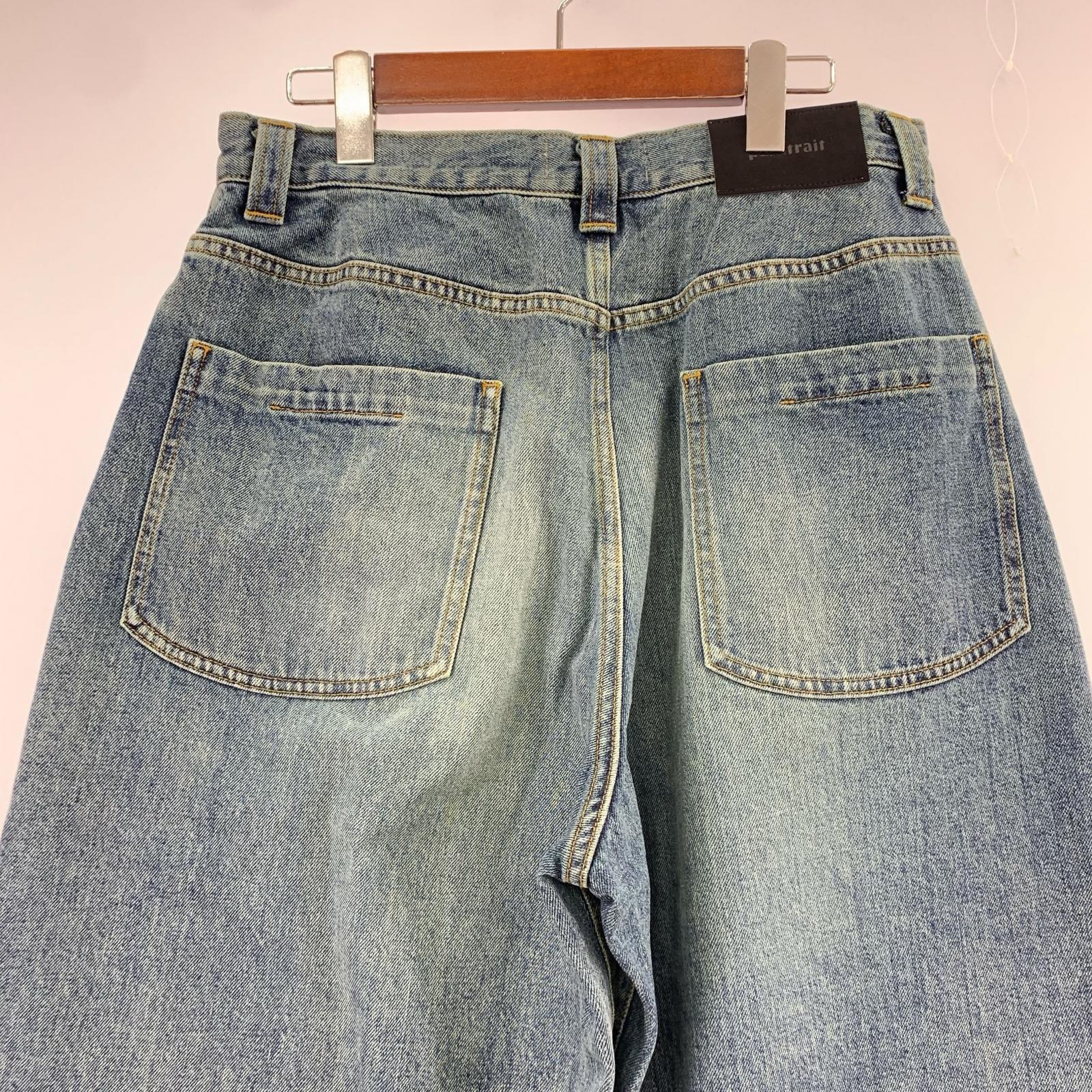 パンツ paratrait ワイドデニムパンツ 4 ブルー