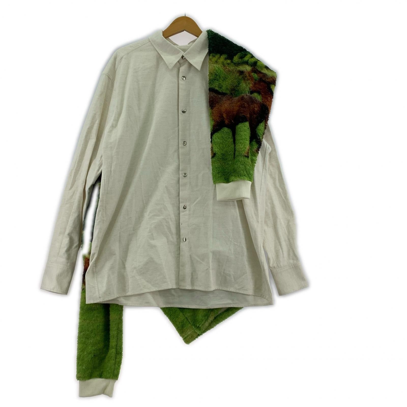 ジャケット 25AW SWEATING HORSE ドッキング 馬 白緑 (2) 2