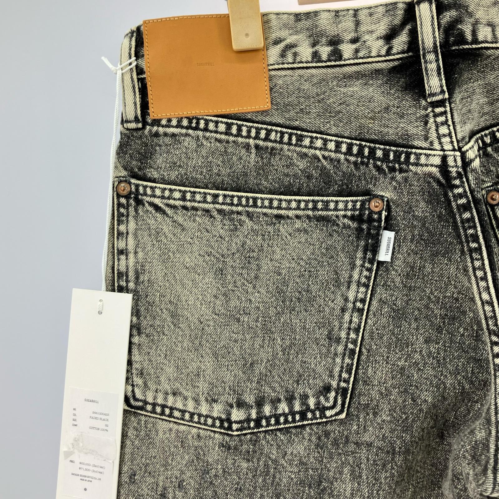 パンツ 24SS CRASHED BLACK MODERN DENIM FLARED TROUSERS (32) 32 ブラック
