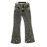 パンツ CRASHED BLACK MODERN DENIM FLARED TROUSERS 30 FADED BLACK 30