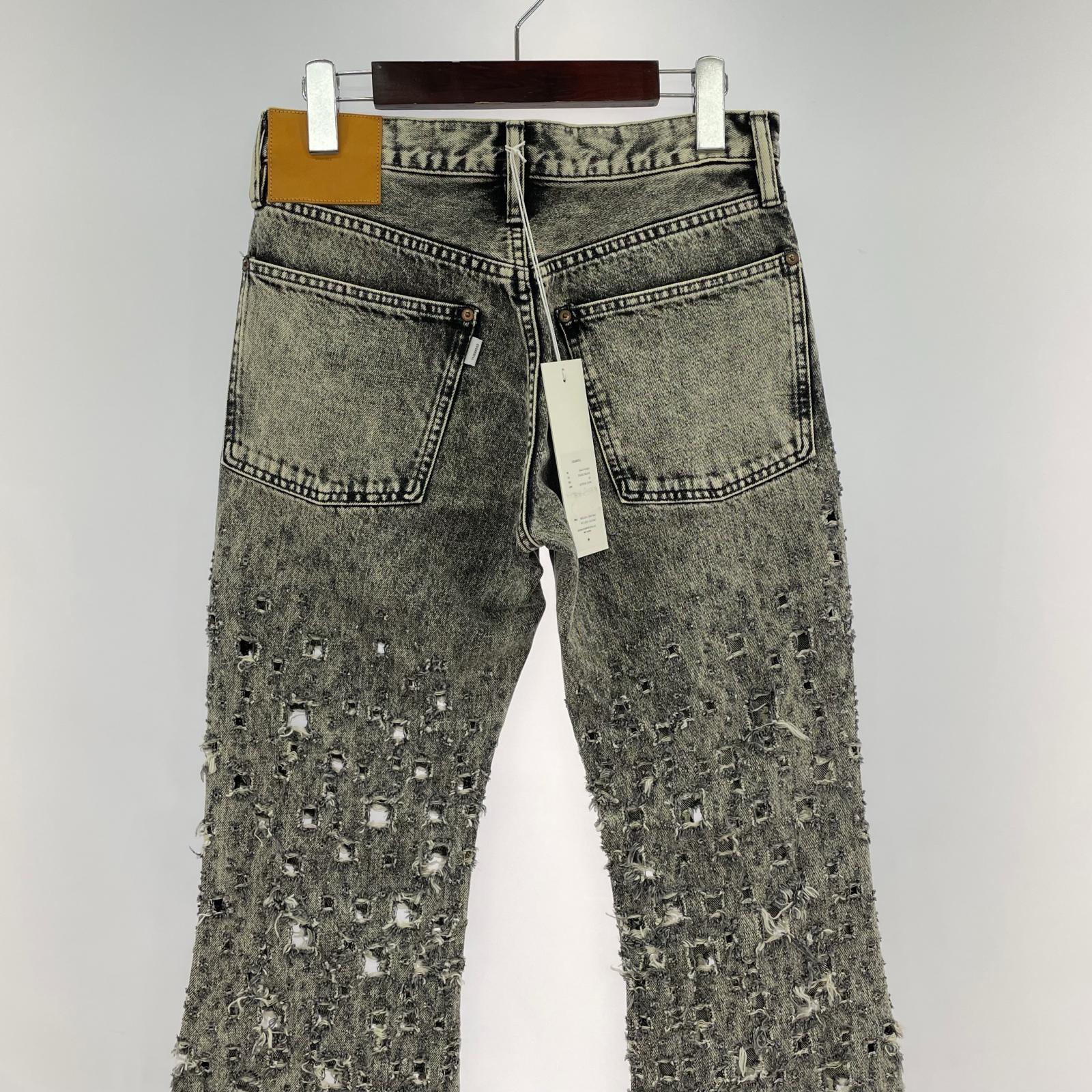 パンツ CRASHED BLACK MODERN DENIM FLARED TROUSERS 30 FADED BLACK 30