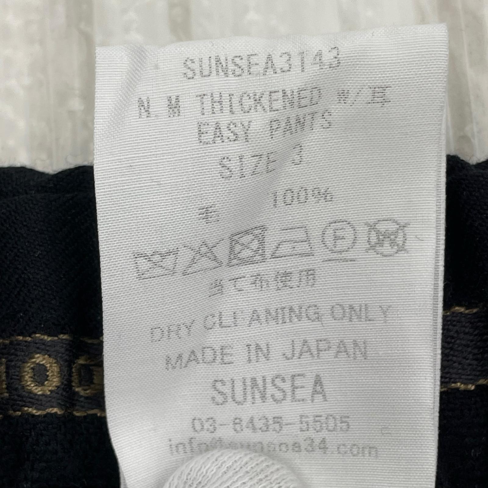 パンツ SUNSEA N.M Thickened w/耳 EASY PANTS イージースラックス 3 ブラック 3 ブラック