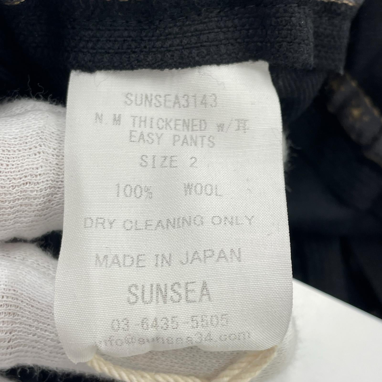 パンツ SUNSEA N.M THICKENED W/耳 EASY PANTS 3143 黒 (2) タグ付き 2 ブラック