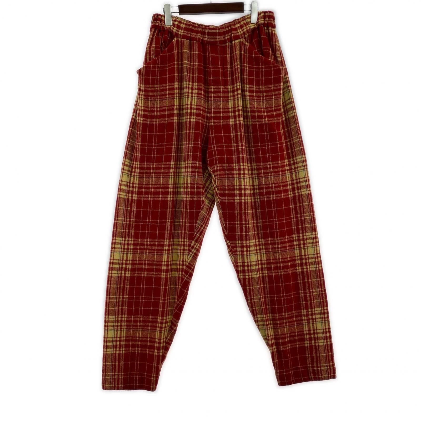 パンツ 23AW SHRINKAGE CHECK PANTS 赤黄 (3) 3 レッド