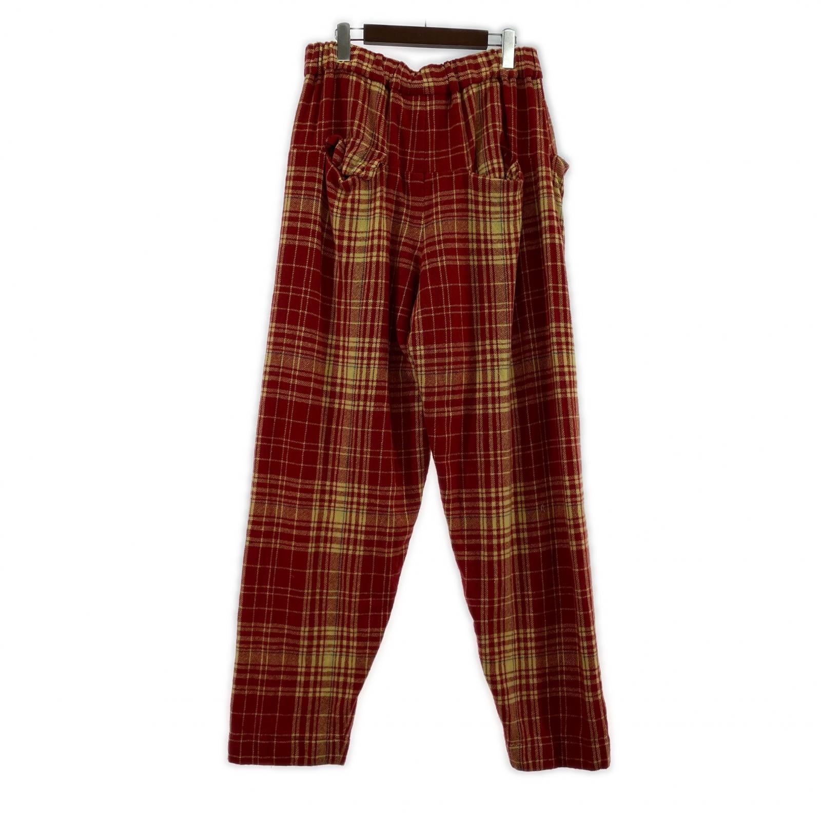 パンツ 23AW SHRINKAGE CHECK PANTS 赤黄 (3) 3 レッド