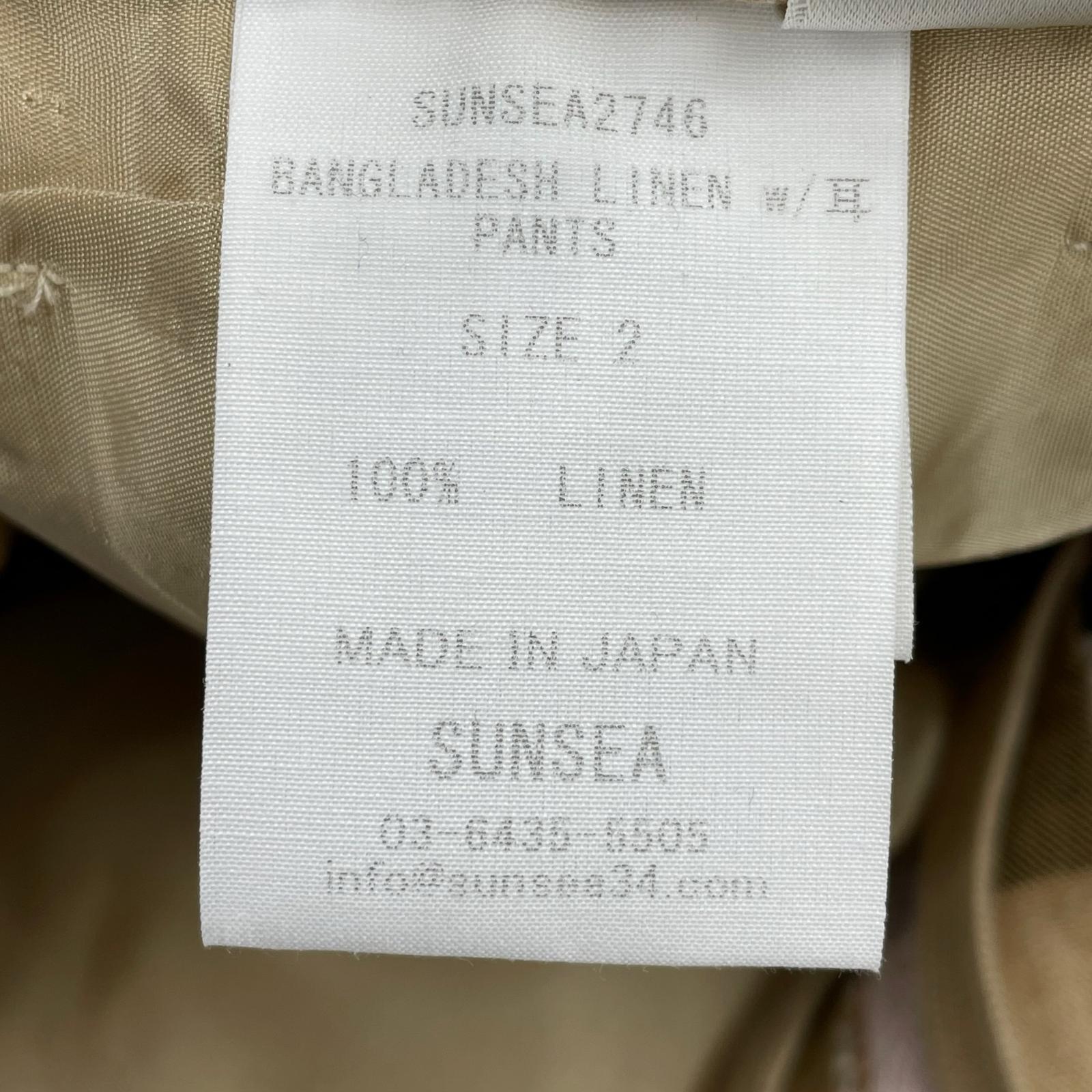 パンツ BANGLADESH LINEN W/耳 WIDE PANTS/2/ベージュ ブラック/チェック/SUNSEA2746 2 ブラウン