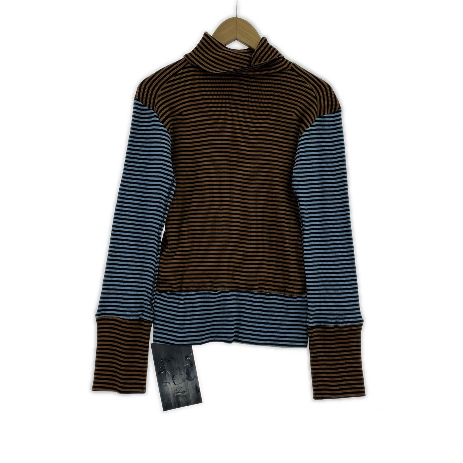 長袖Tシャツ 24SS/BORDER STRIPE TURTLE-T ボーダー 青茶 (2) 2