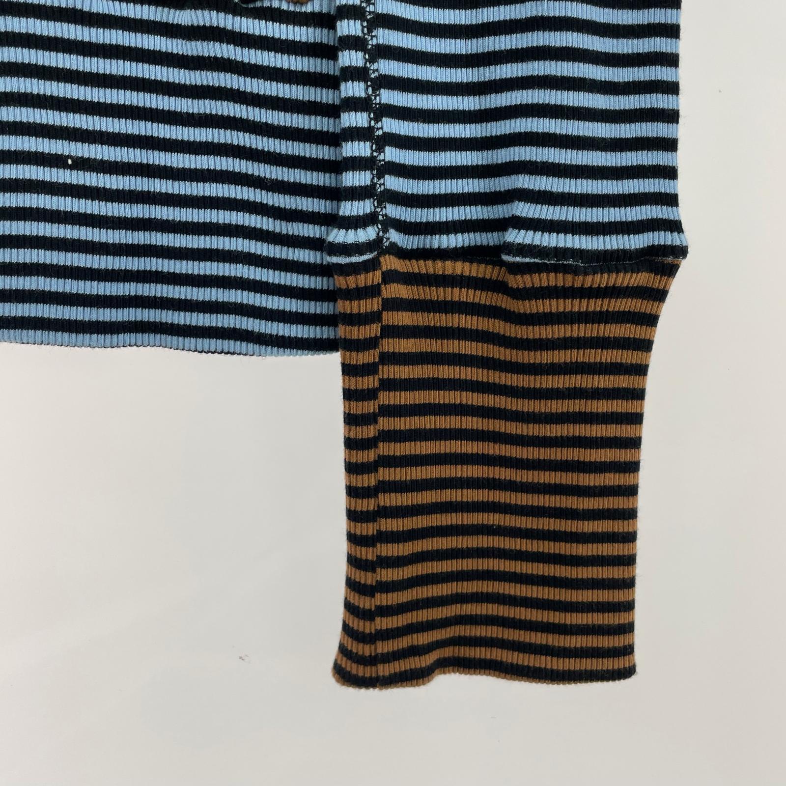 長袖Tシャツ SUNSEA BORDER STRIPE TURTLE-T タートルネックカットソー 2 ブラウン×ブルー 2