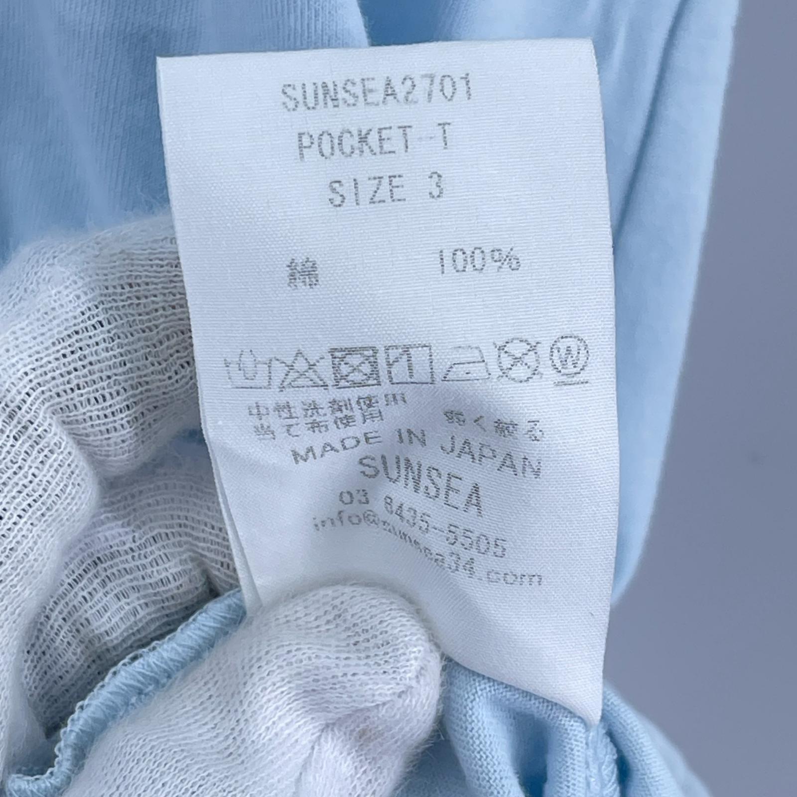 半袖Tシャツ SUNSEA POCKET-T SUNSEA2701 フェードブルー (3) 3 ブルー