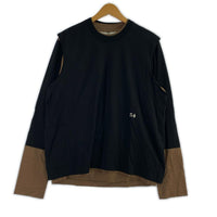 半袖Tシャツ SUNSEA レイヤード 2トーンT ブラック