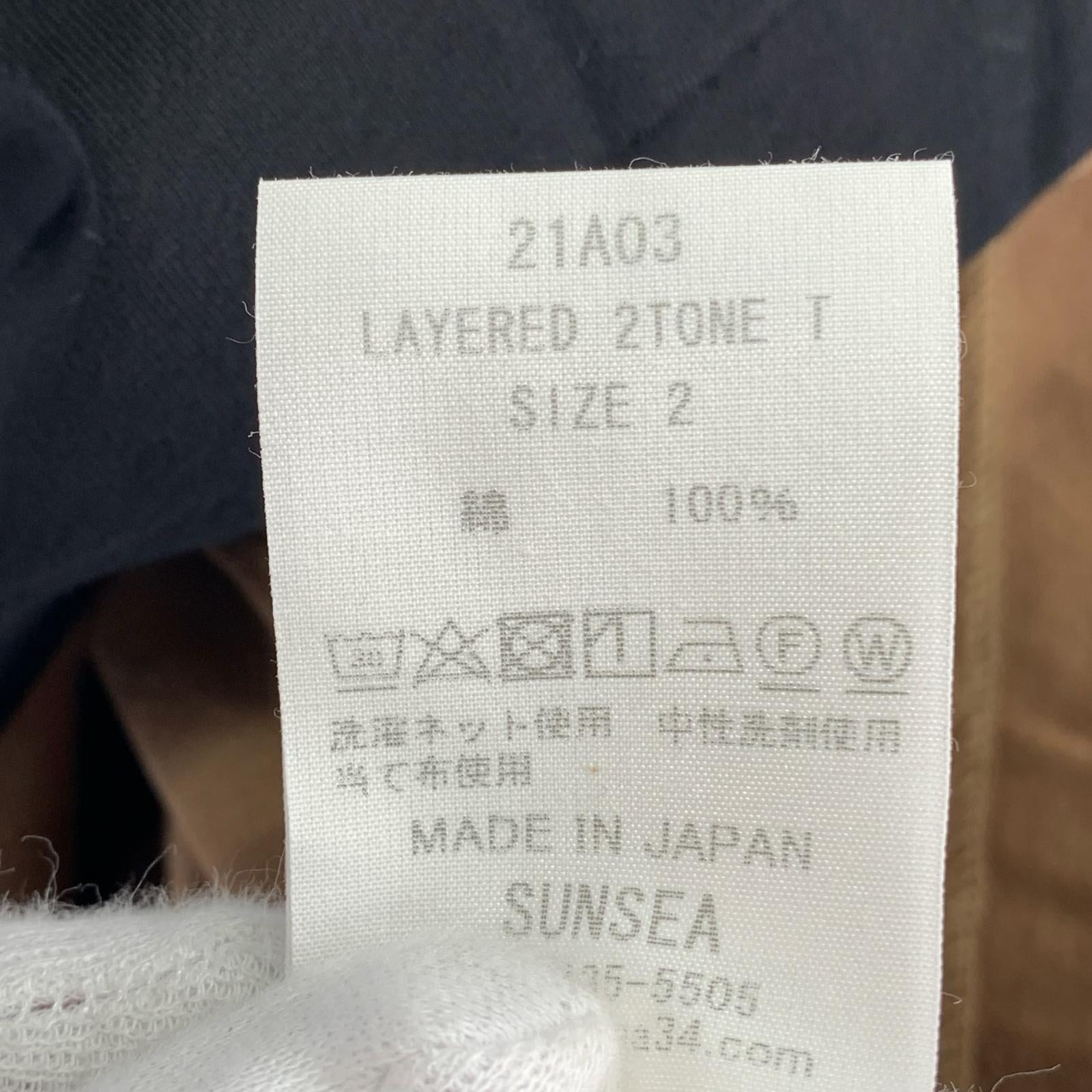 半袖Tシャツ SUNSEA レイヤード 2トーンT ブラック