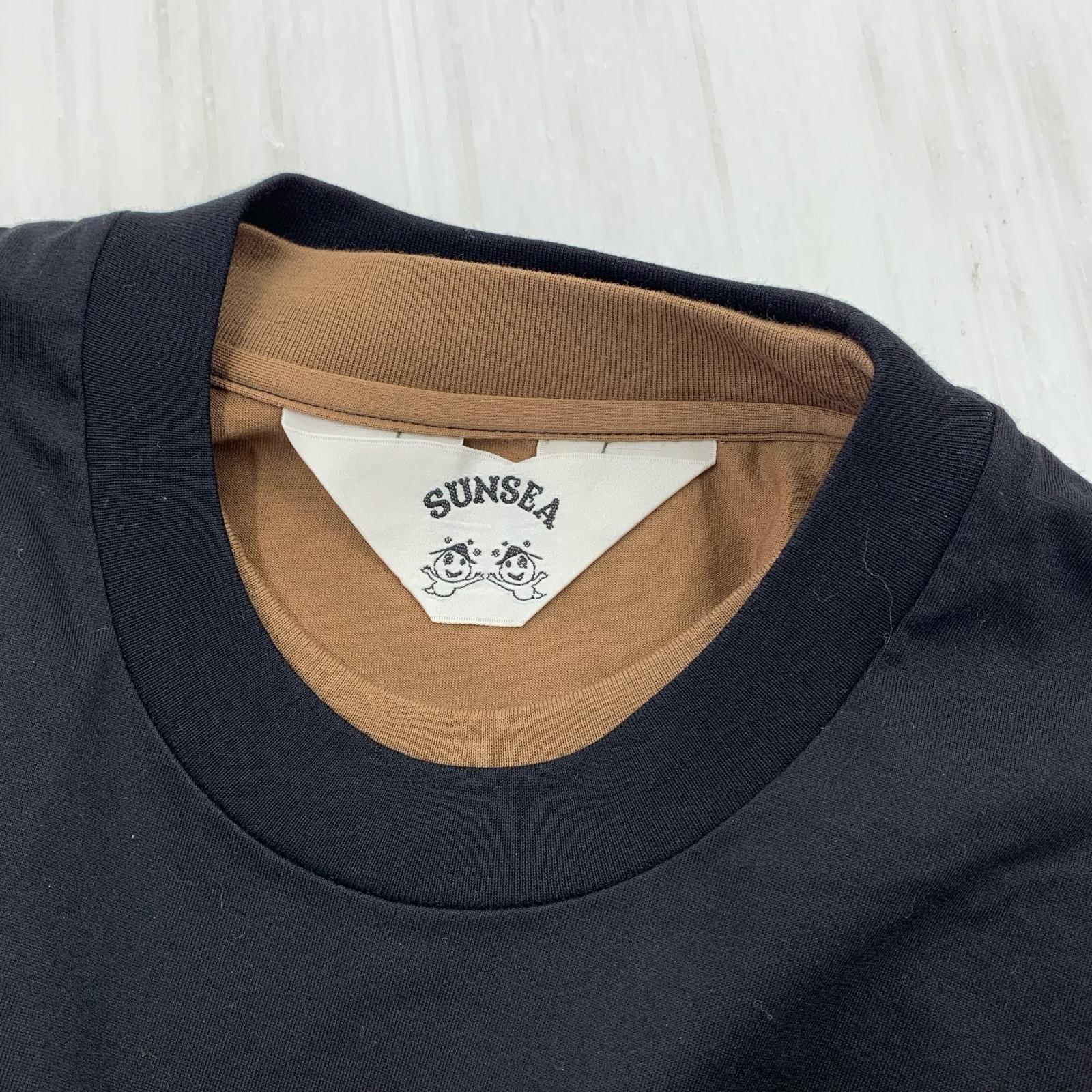 半袖Tシャツ SUNSEA レイヤード 2トーンT ブラック