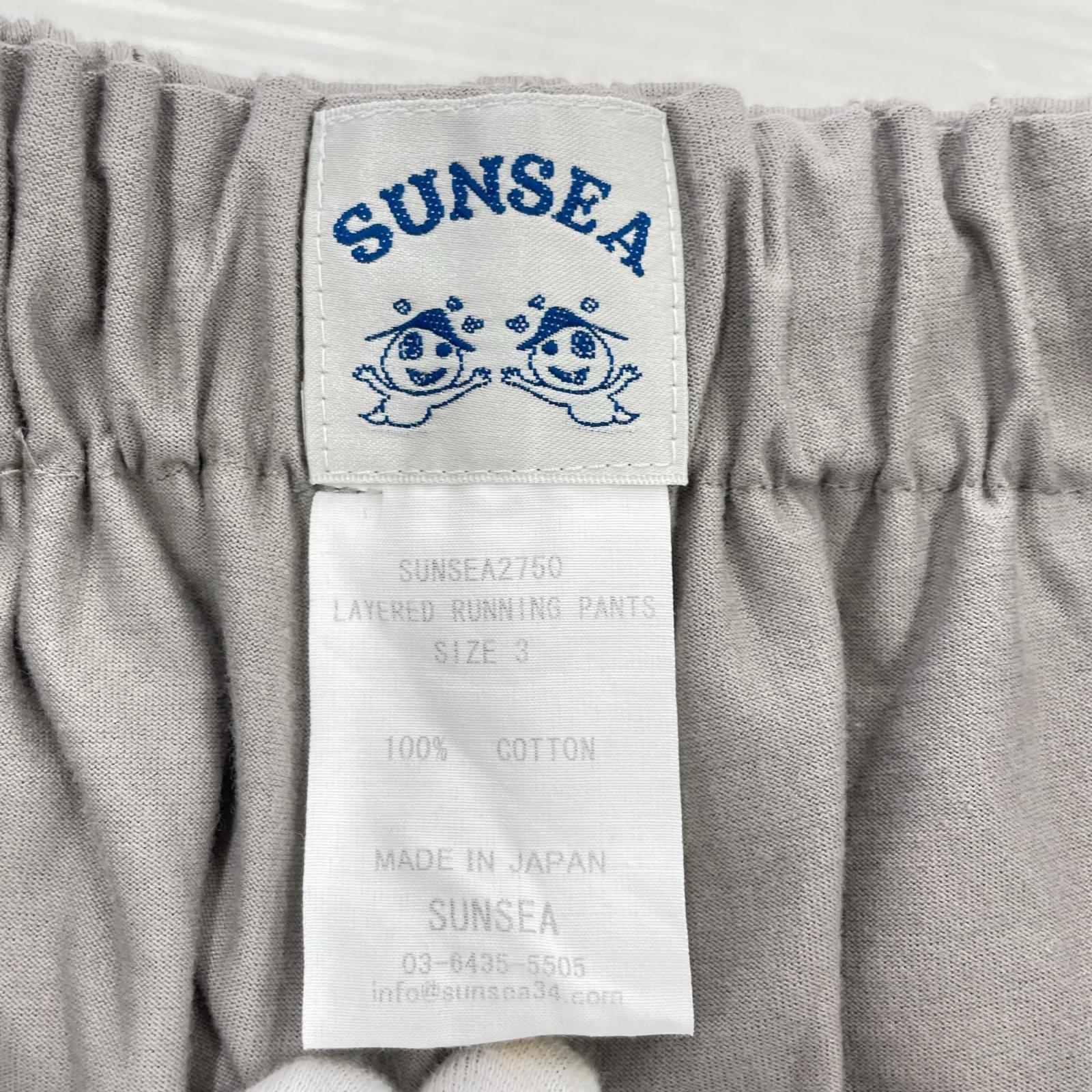 パンツ SUNSEA レイヤードランニングパンツ 3 グレー