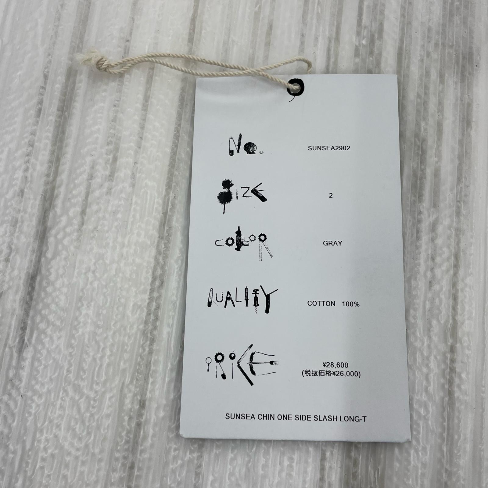半袖Tシャツ ONE SIDE SLASH LONG-T (2) 2 グレー