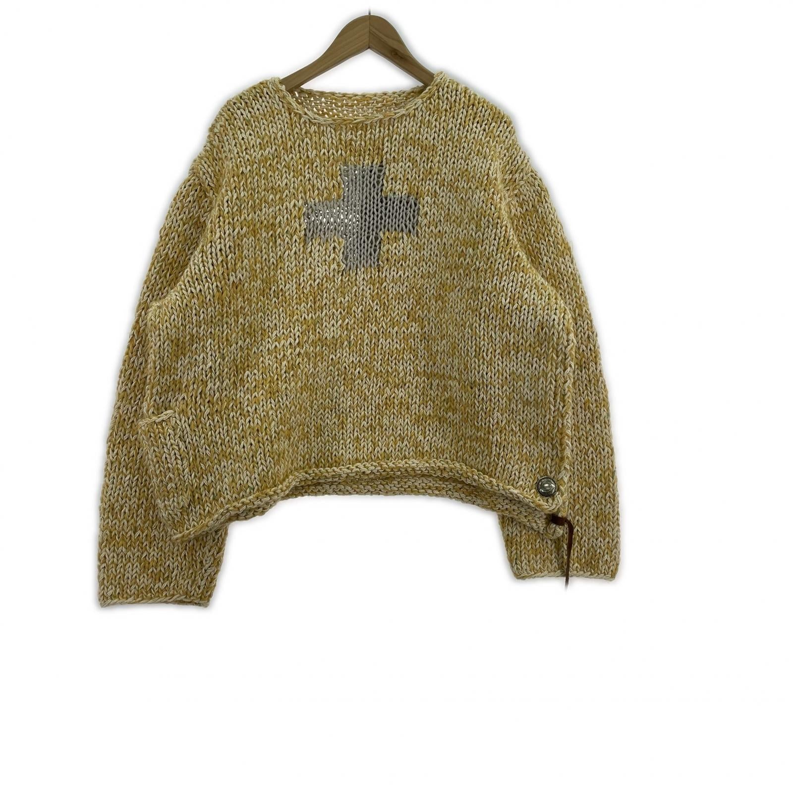 ニット 22AW 第八のSWEATER 十字架 黄 (3) イエロー