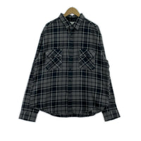 長袖シャツ レーヨンチェックシャツ (2) US2524 4 グレー