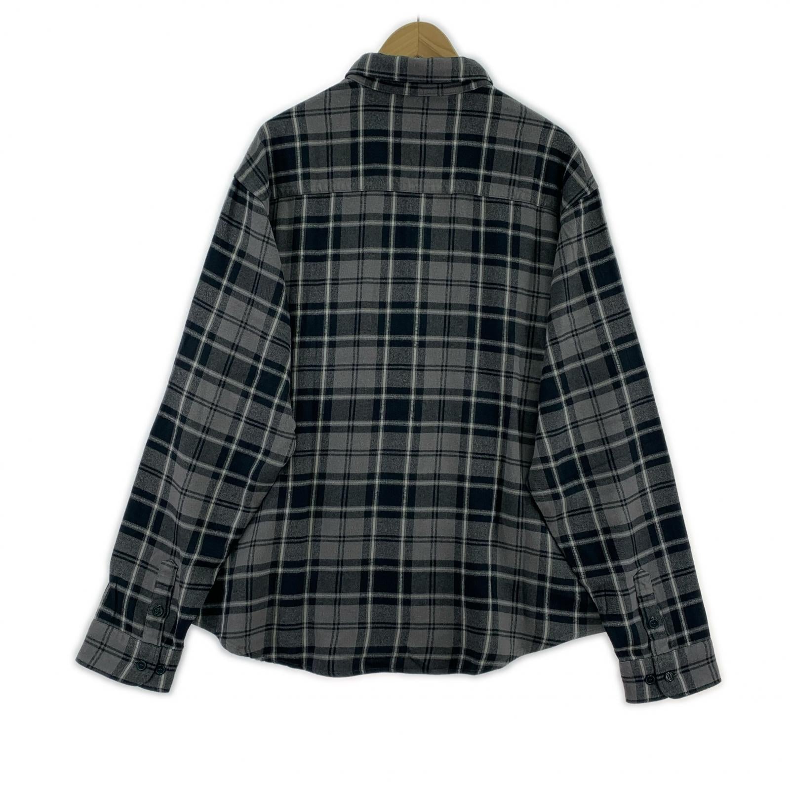 長袖シャツ レーヨンチェックシャツ (2) US2524 4 グレー