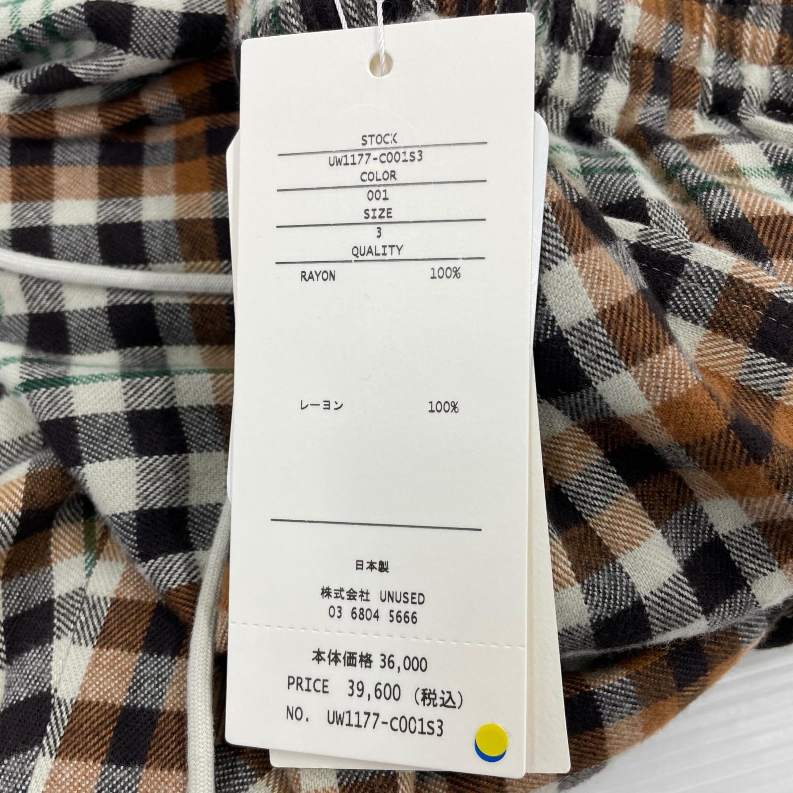 パンツ unused Rayon Check Pants レーヨンチェックパンツ (3) UW1177
