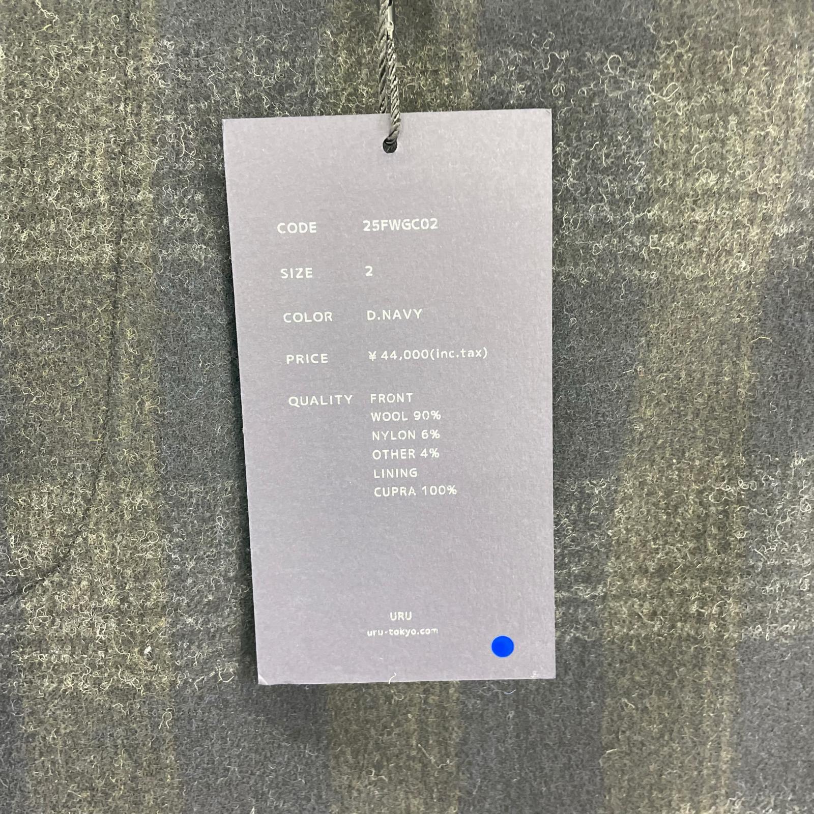 パンツ 25AW WOOL GLENCHECK WIDE PANTS チェック 紺 (2) 2 ネイビー