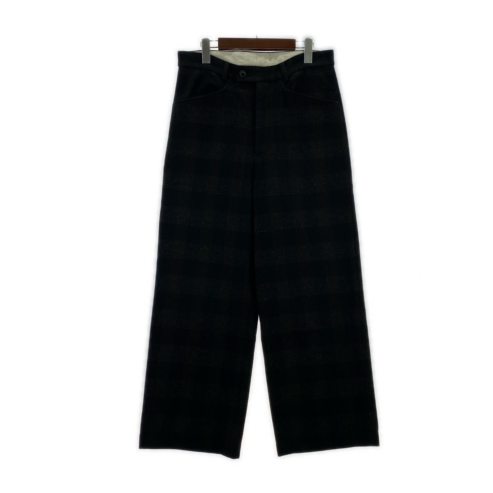 パンツ uru ウールグレンチェック ワイドパンツ 2
