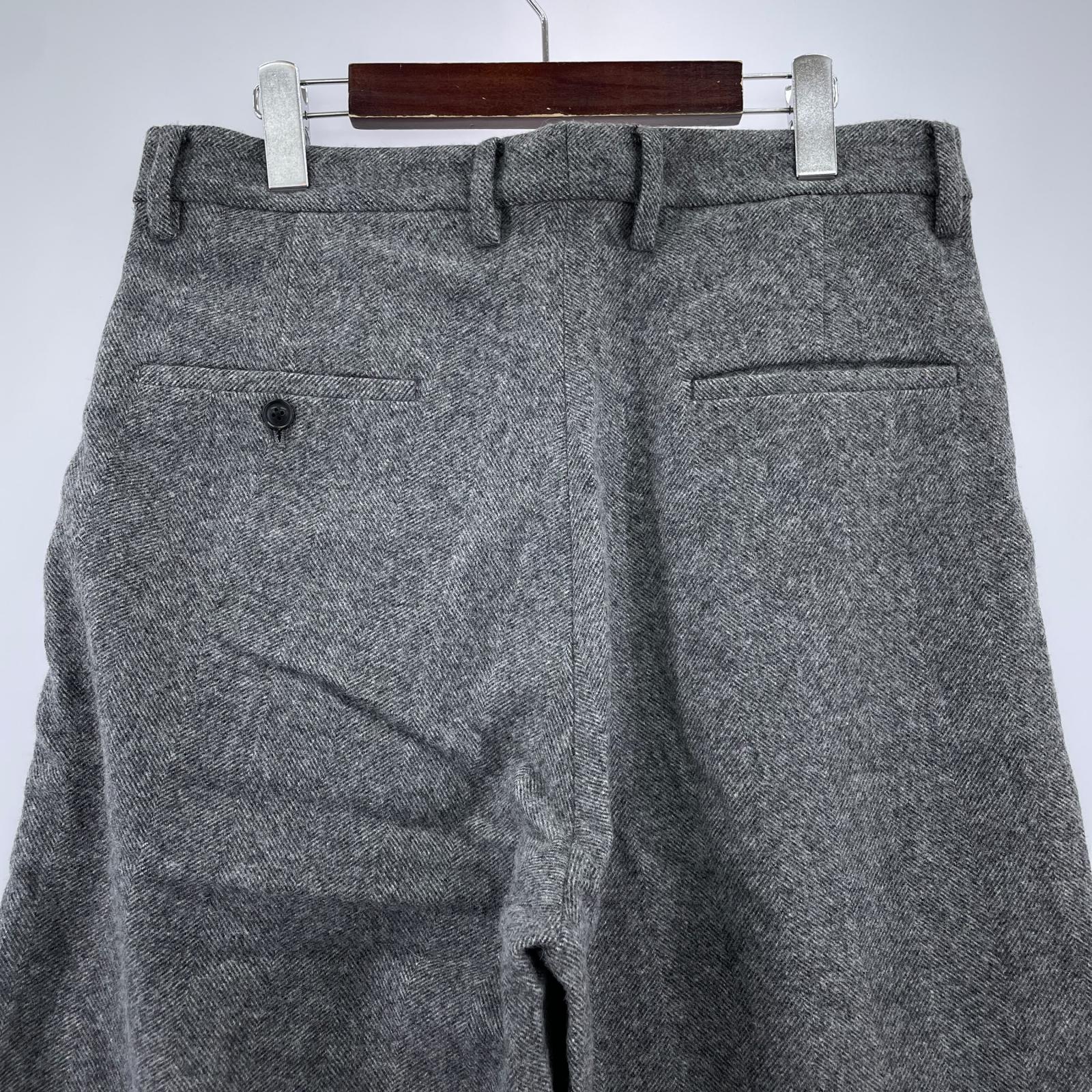 パンツ uru ウールライトツイード 1タックパンツ グレー