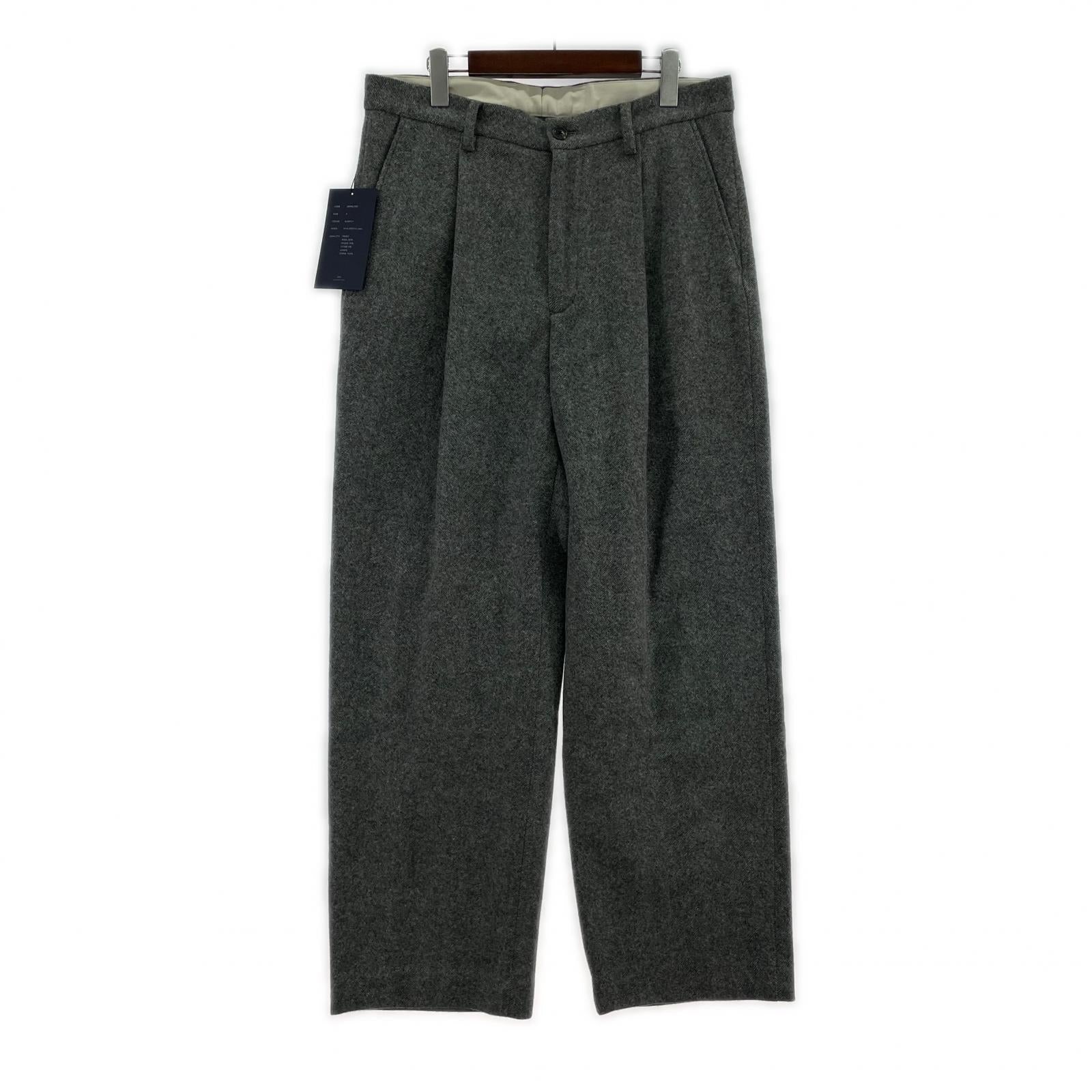 パンツ 25AW WOOL LIGHT TWEED 1 TUCK PANTS グレー (3) 3 グレー