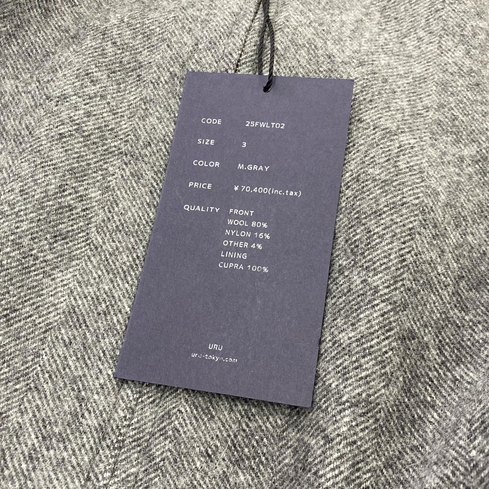 ブルゾン WOOL LIGHT TWEED ZIP UP BLOUSON/3/グレー/25FWLT02 グレー