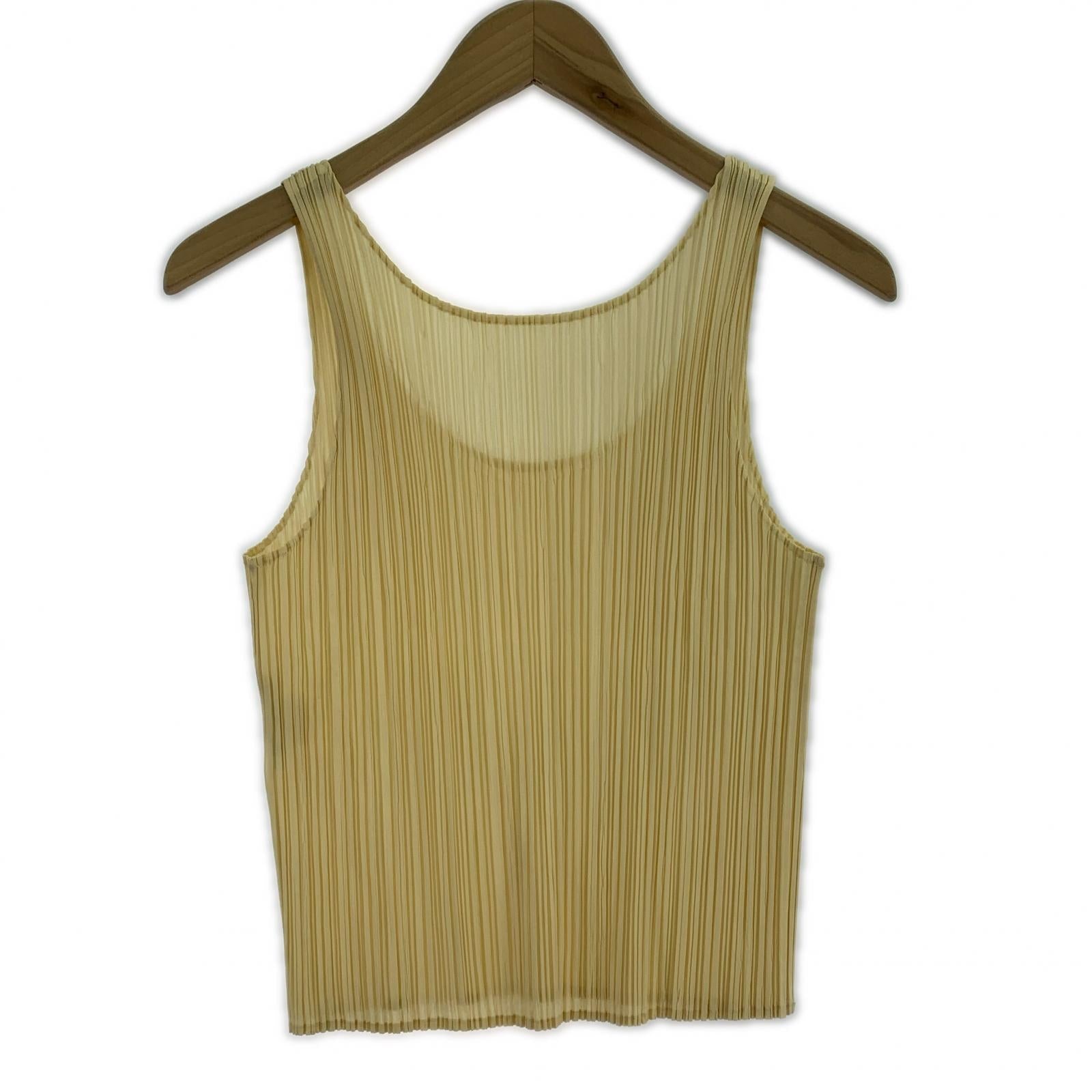 キャミソール PLEATS PLEAS プリーツキャミソール ベージュ