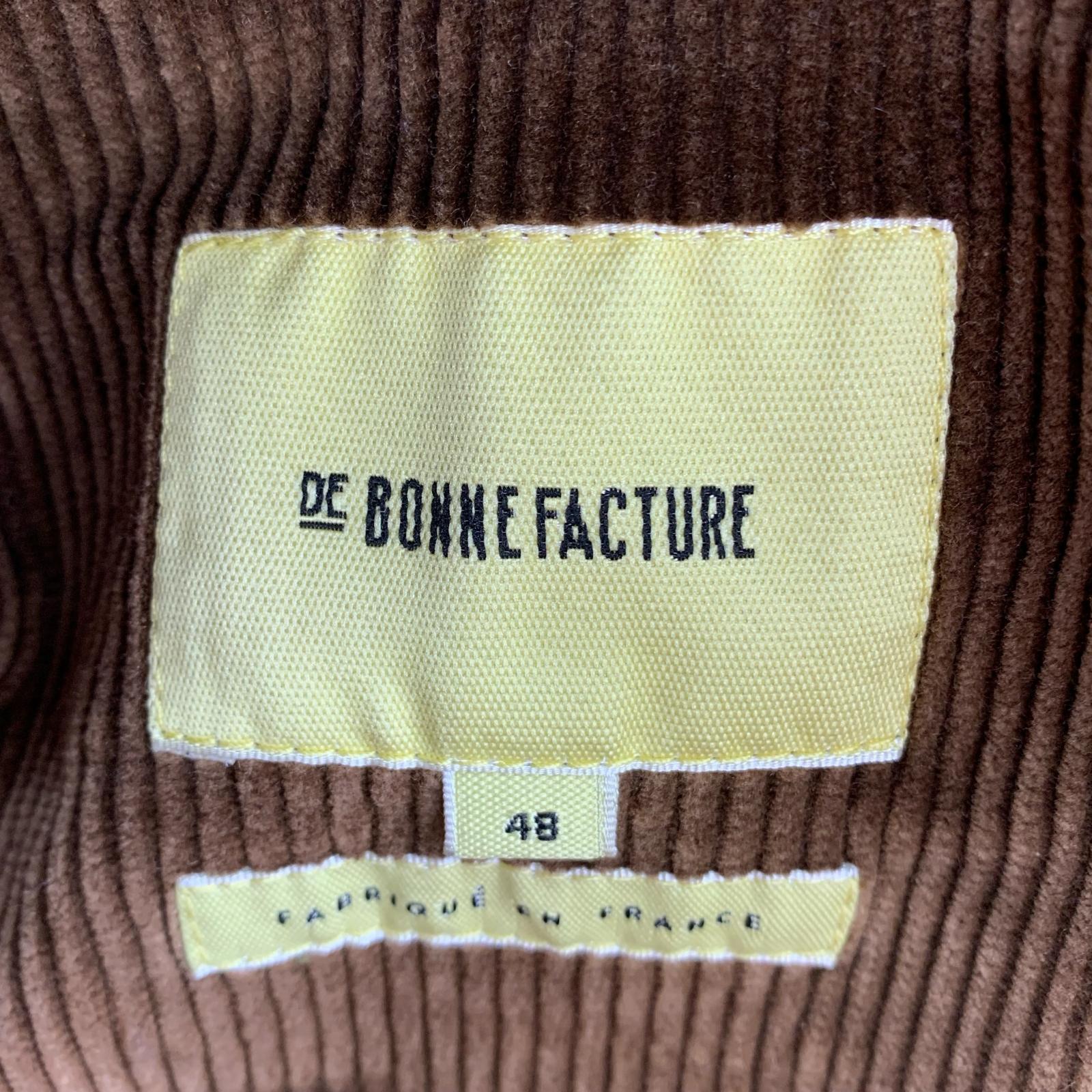 ジャケット DE BONNE FACTURE フランス製 コーデュロイカバーオール 茶 48 ブラウン