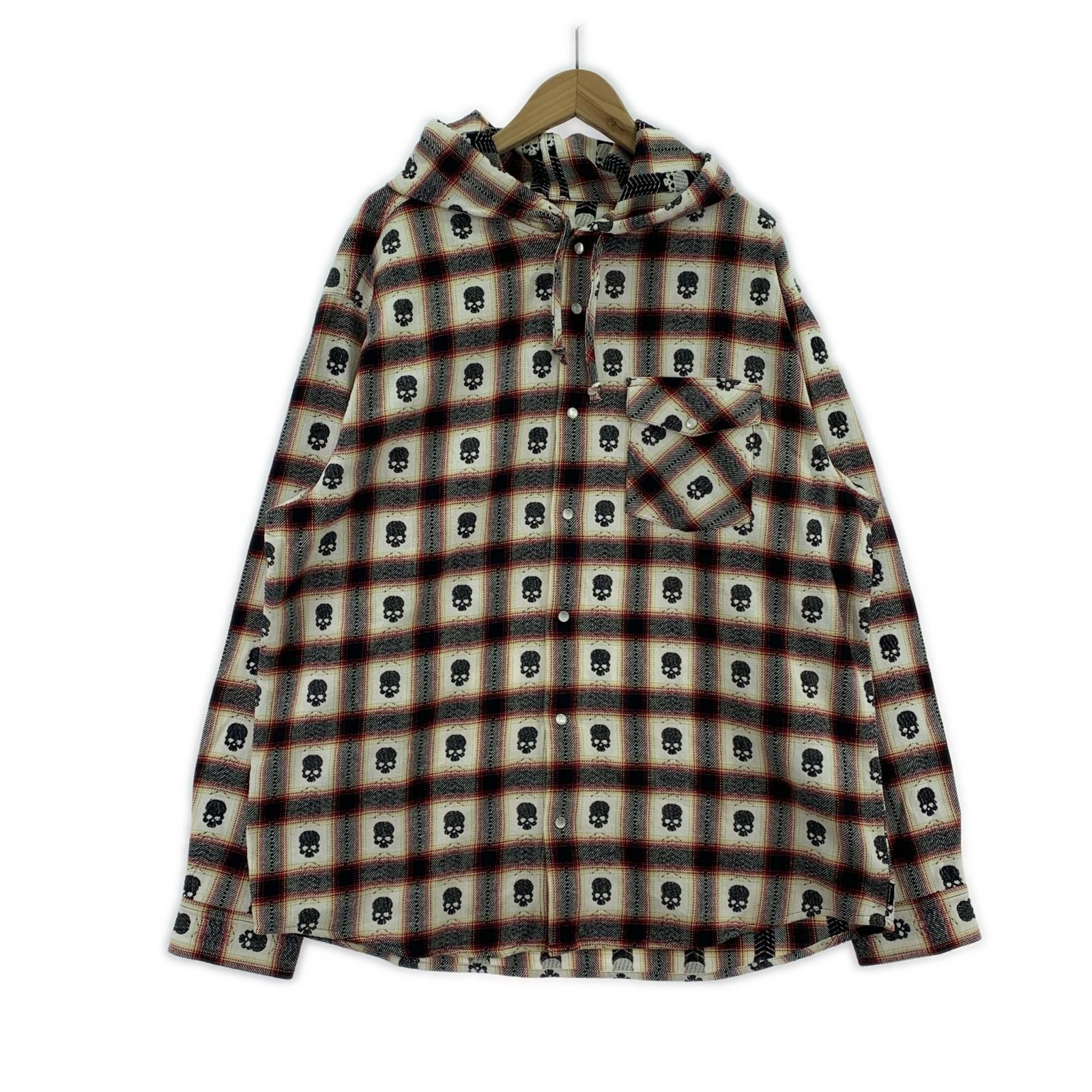 長袖シャツ Supreme×Number (N)ine 25AW Hooded Flannel Shirt White XL