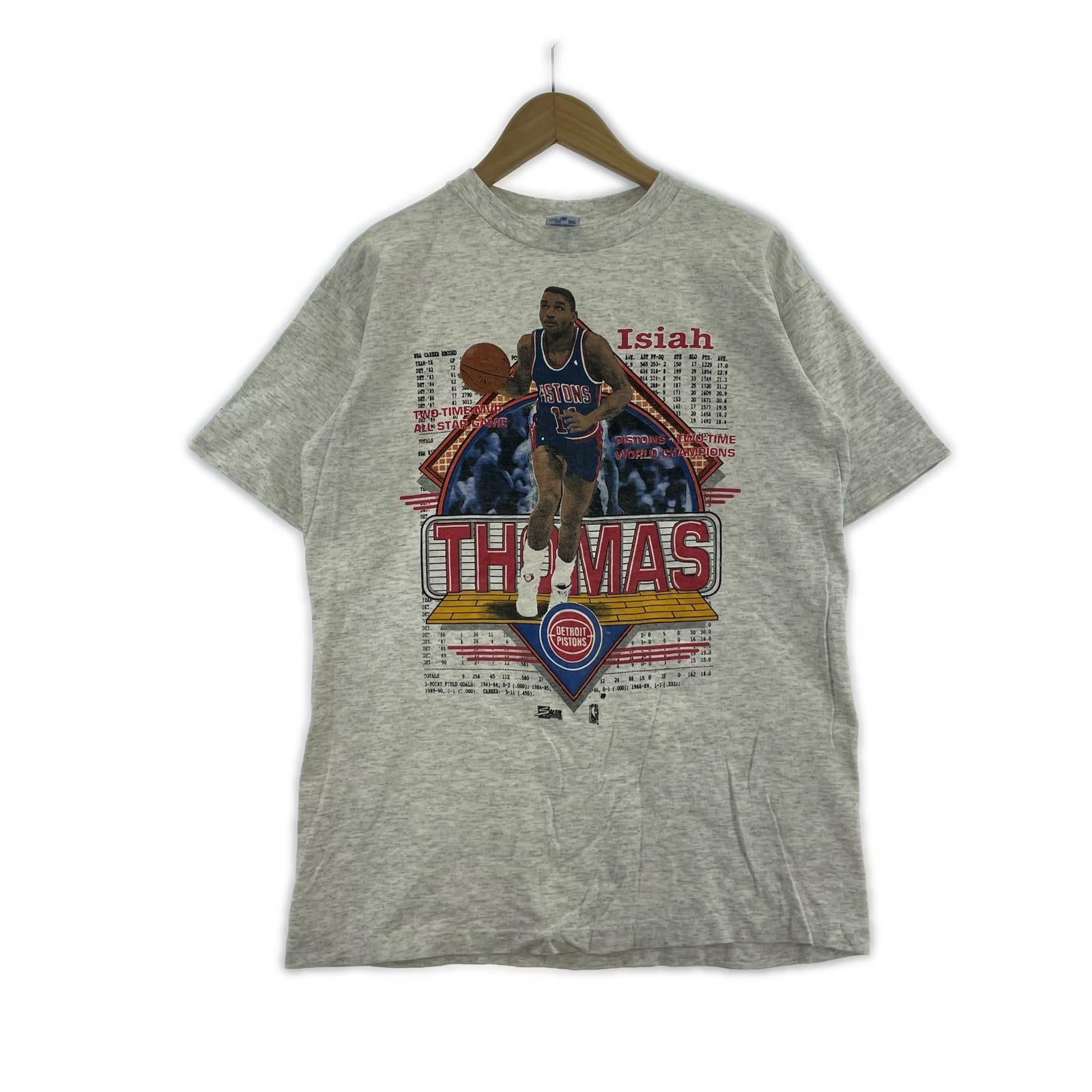 半袖Tシャツ 90s アイザイア・トーマス ピストンズ L グレー