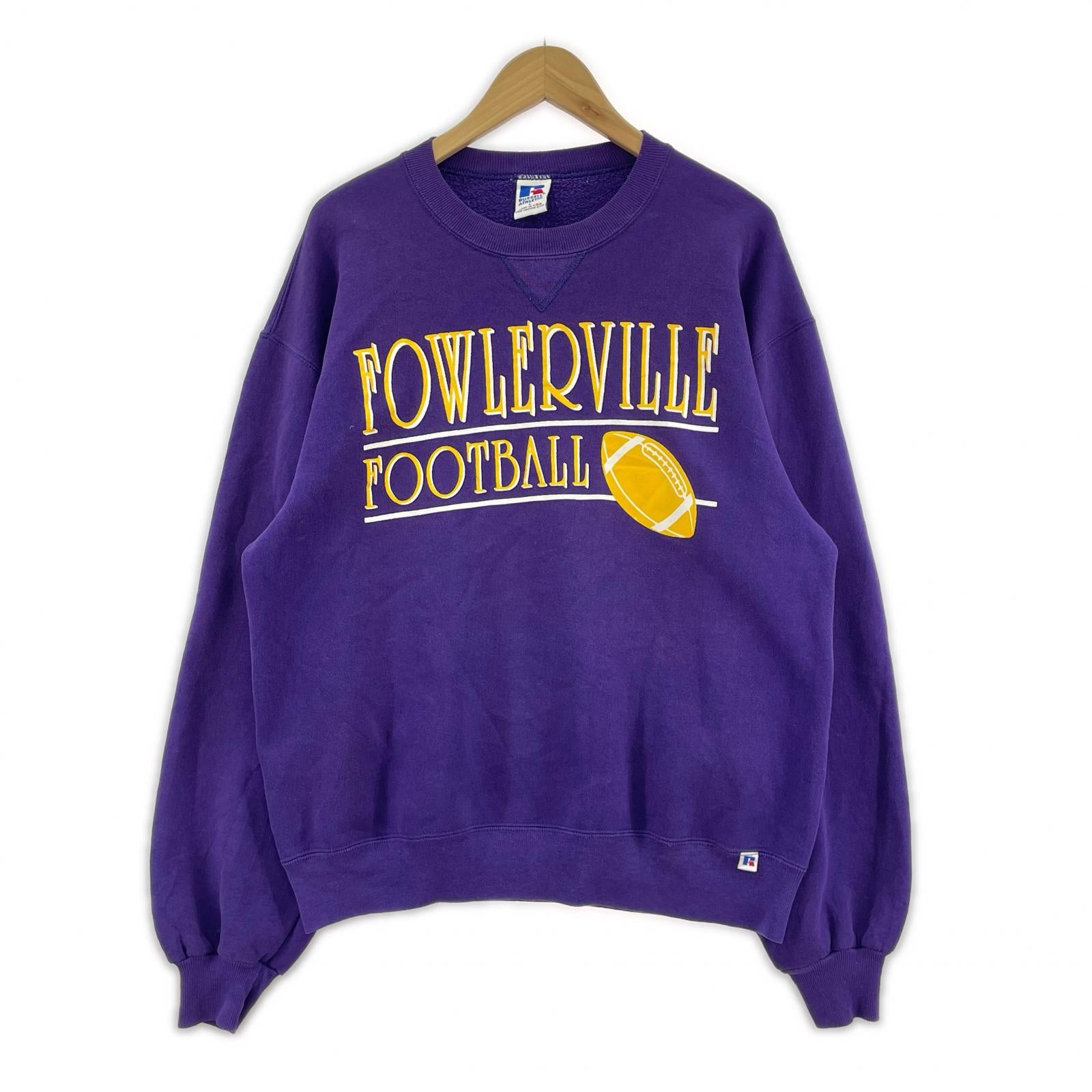 スウェット russell 90s プリントロゴ 紫 (L) L パープル