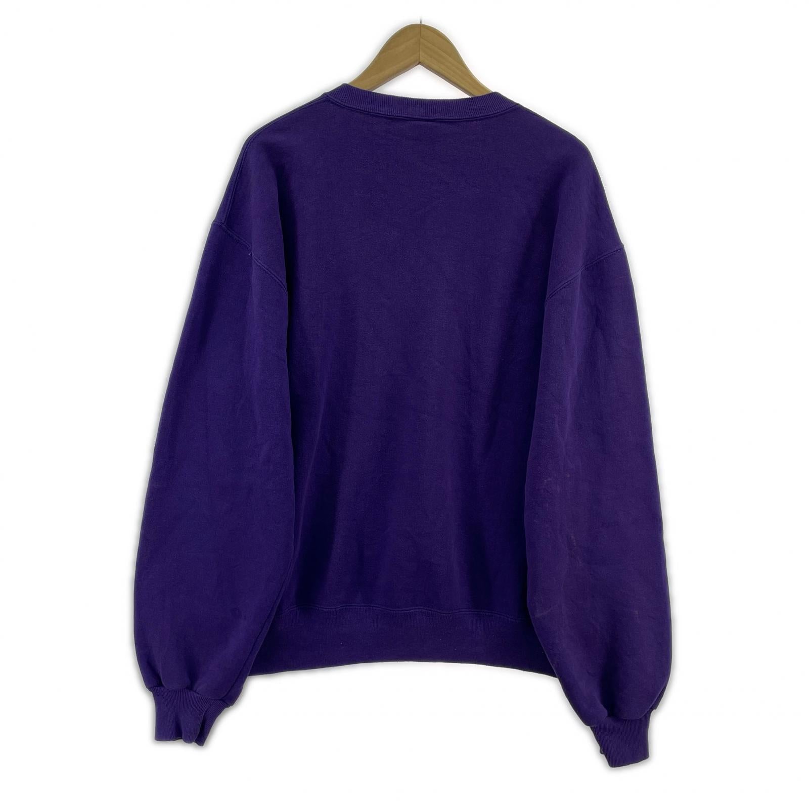 スウェット russell 90s プリントロゴ 紫 (L) L パープル
