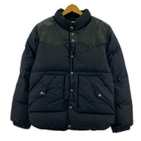 ダウンジャケット schott×Ron Herman レザーヨーク ダウンジャケット M ブラック M ブラック