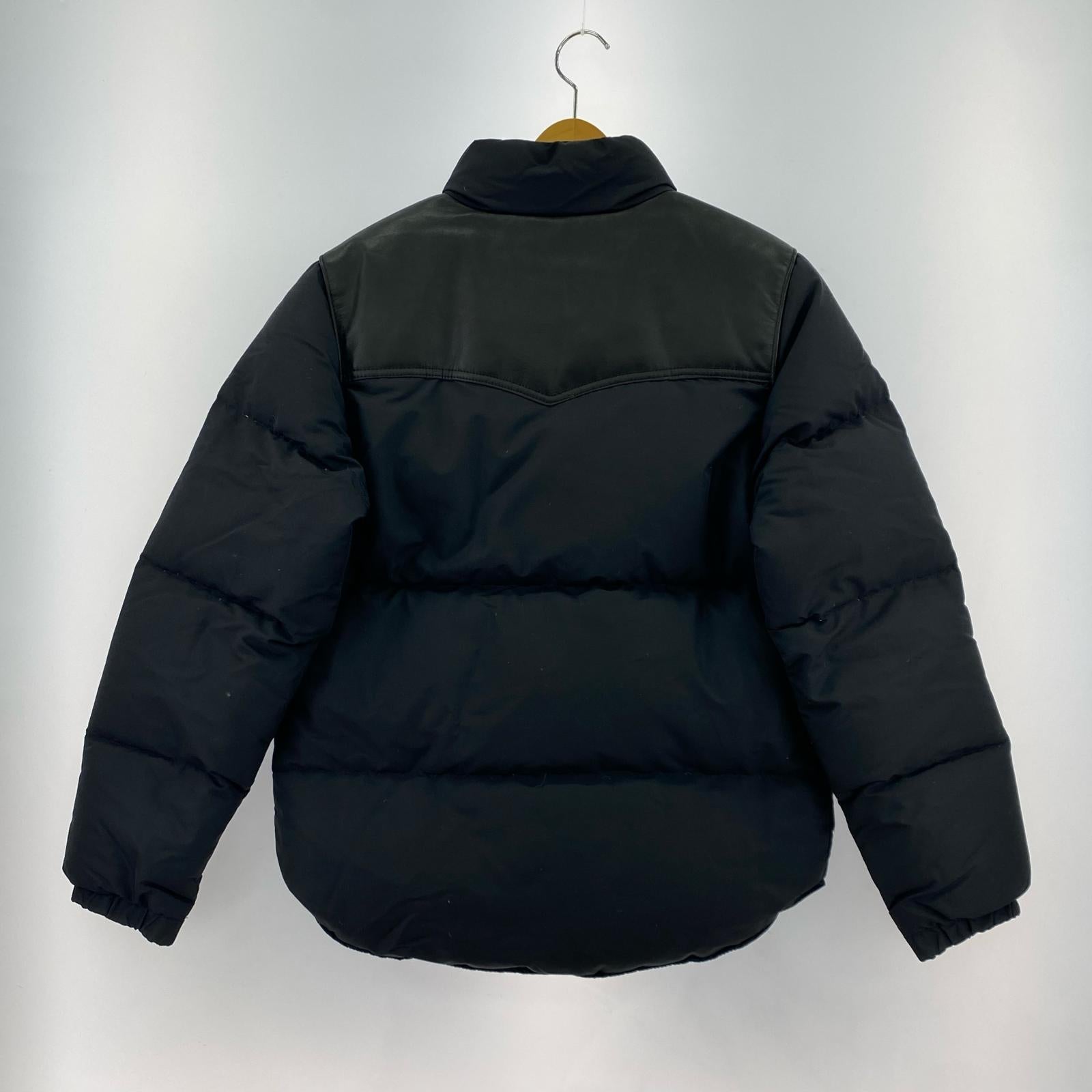 ダウンジャケット schott×Ron Herman レザーヨーク ダウンジャケット M ブラック M ブラック