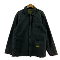 ジャケット 00s WORK WEAR ストライプブルゾン グレー L グレー