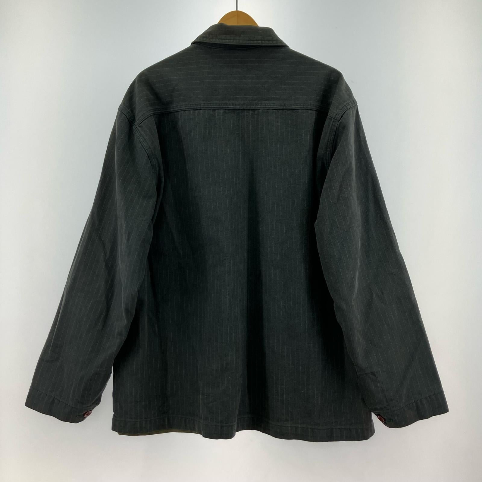ジャケット 00s WORK WEAR ストライプブルゾン グレー L グレー