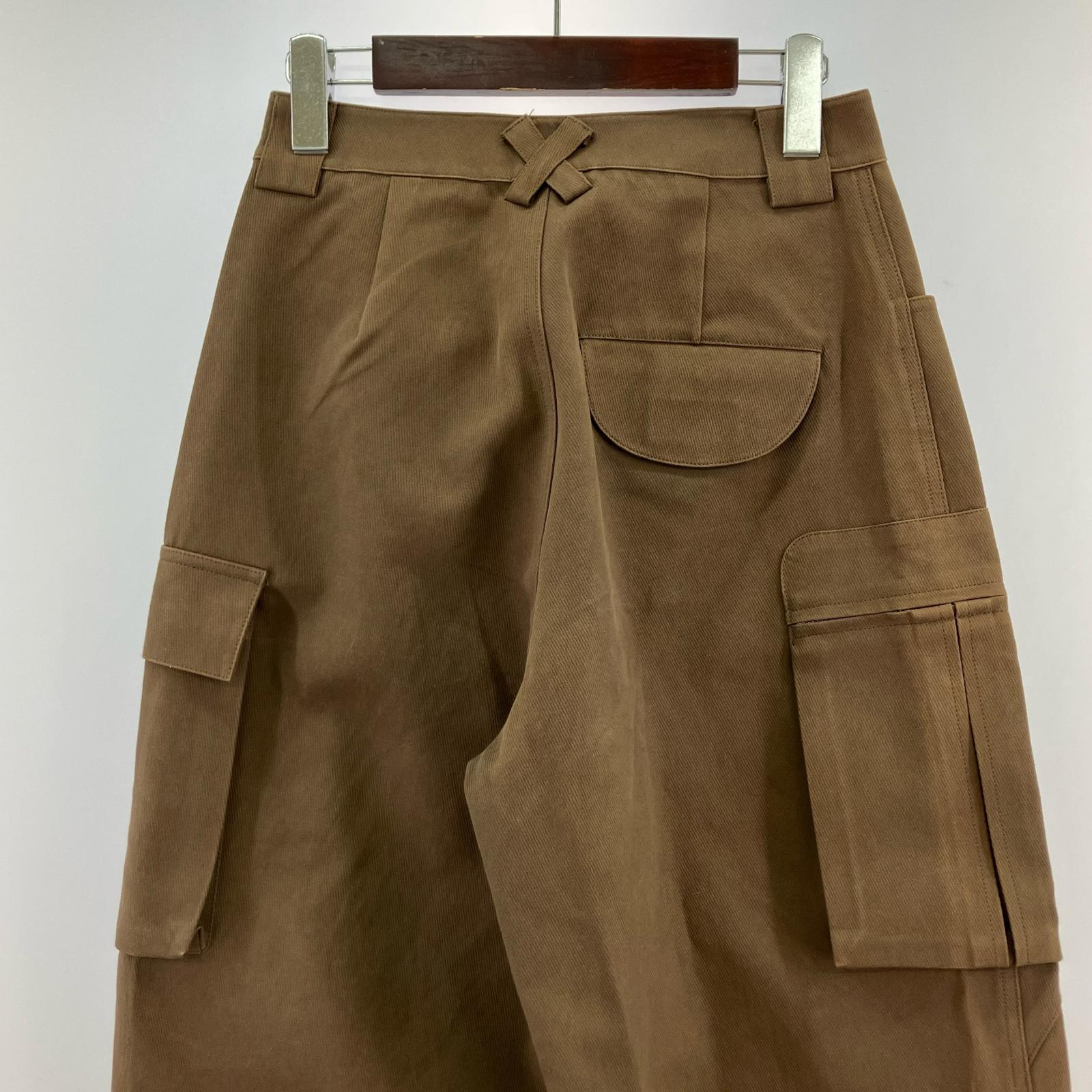 パンツ Fax Copy Express Slit hem カーゴパンツ ブラウン S ブラウン