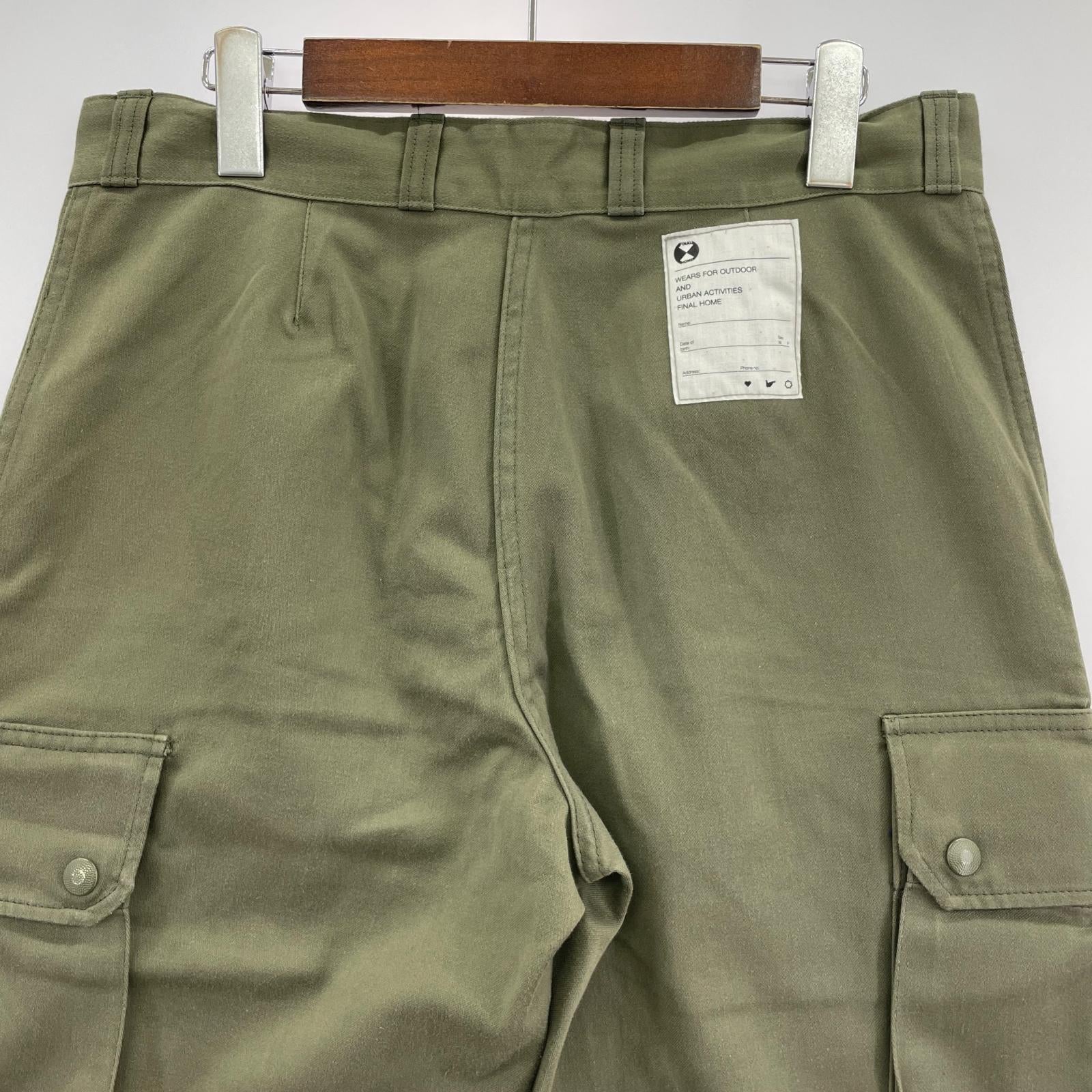 パンツ FINAL HOMME フランス製 カーゴパンツ リブラメデザイン カーキ