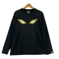 長袖Tシャツ A BATHING APE 00s シャドーベイプ プリントロンTee M ブラック M ブラック
