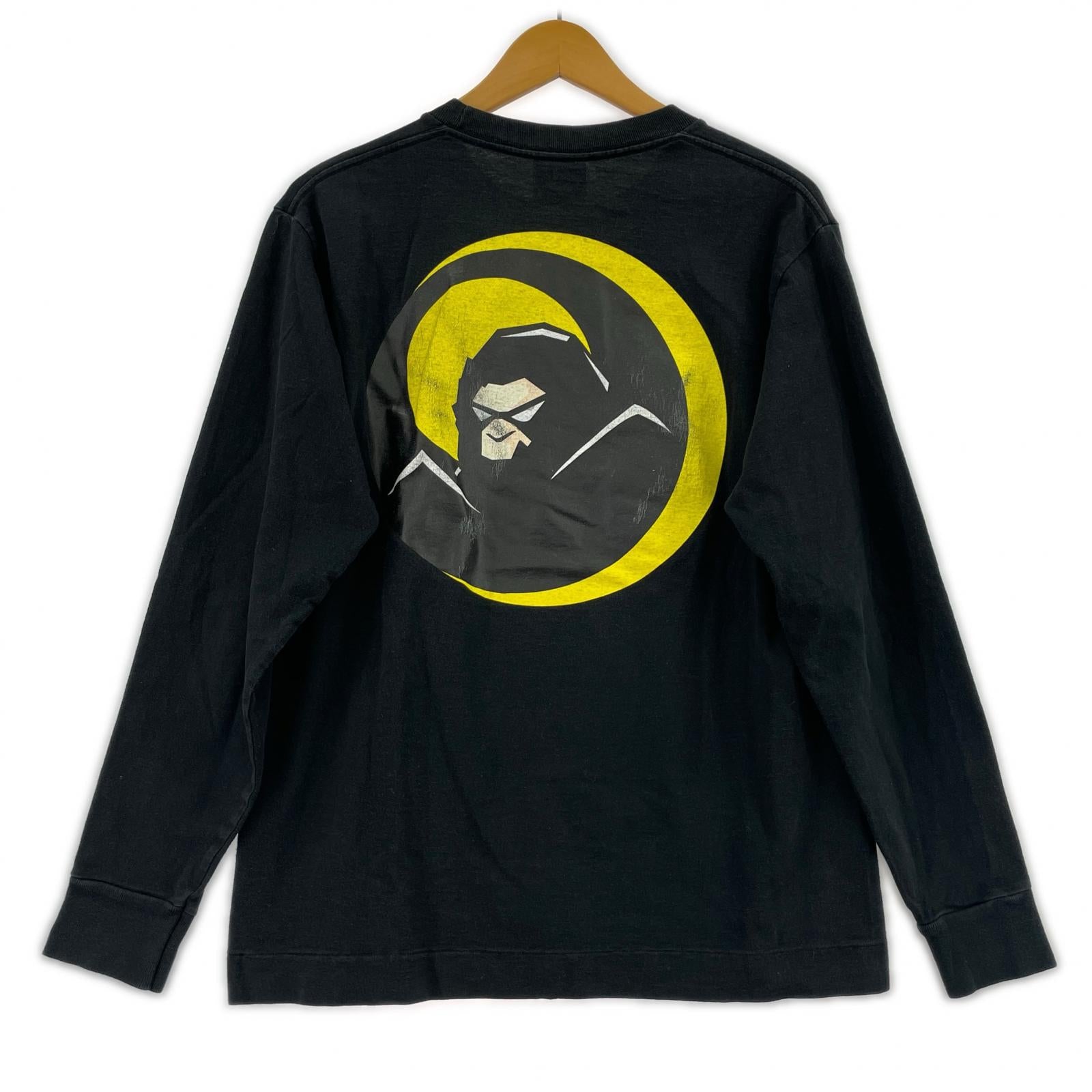 長袖Tシャツ A BATHING APE 00s シャドーベイプ プリントロンTee M ブラック M ブラック